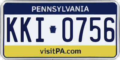 PA license plate KKI0756