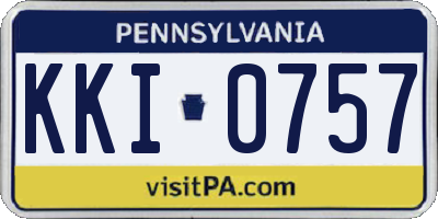 PA license plate KKI0757