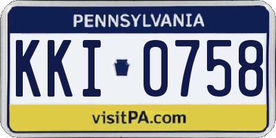 PA license plate KKI0758