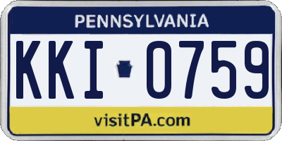 PA license plate KKI0759