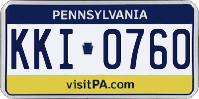 PA license plate KKI0760