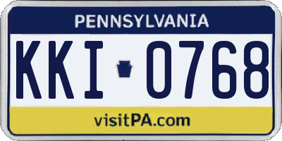 PA license plate KKI0768