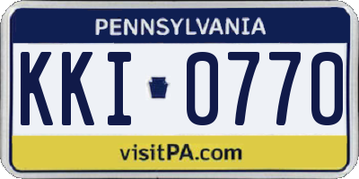 PA license plate KKI0770