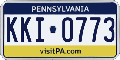 PA license plate KKI0773