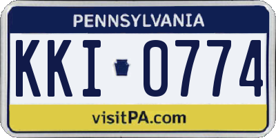 PA license plate KKI0774