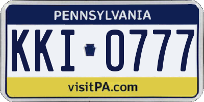 PA license plate KKI0777