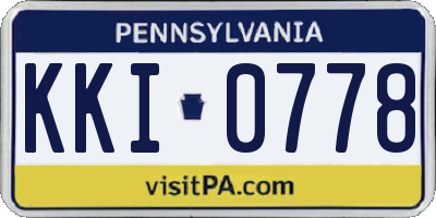 PA license plate KKI0778
