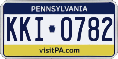 PA license plate KKI0782