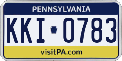 PA license plate KKI0783