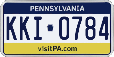 PA license plate KKI0784