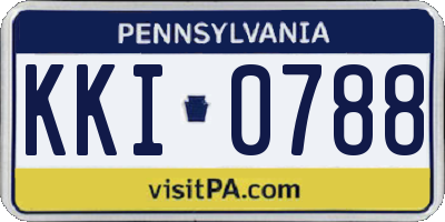 PA license plate KKI0788
