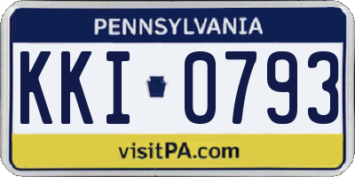 PA license plate KKI0793