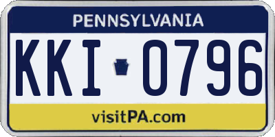 PA license plate KKI0796