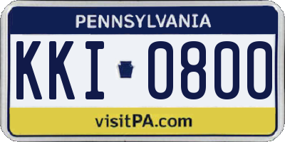 PA license plate KKI0800