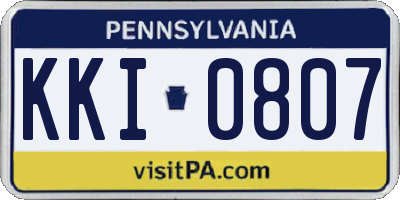 PA license plate KKI0807