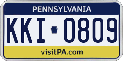 PA license plate KKI0809
