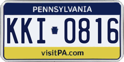 PA license plate KKI0816