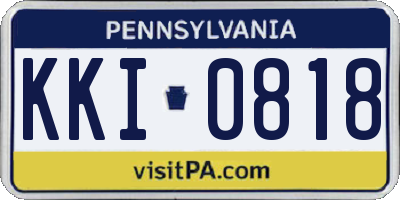 PA license plate KKI0818