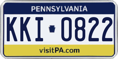 PA license plate KKI0822