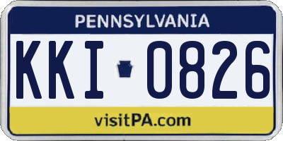 PA license plate KKI0826