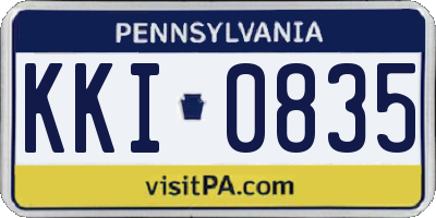 PA license plate KKI0835