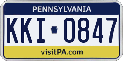 PA license plate KKI0847