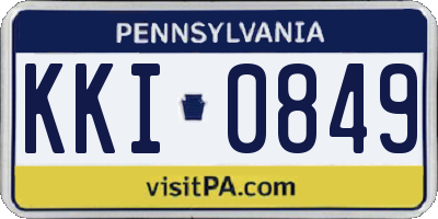 PA license plate KKI0849