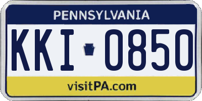 PA license plate KKI0850