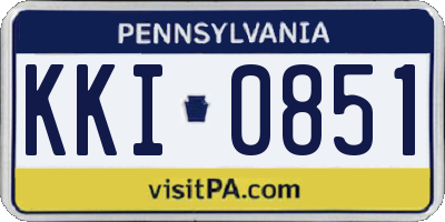 PA license plate KKI0851