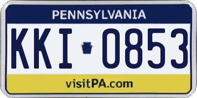 PA license plate KKI0853