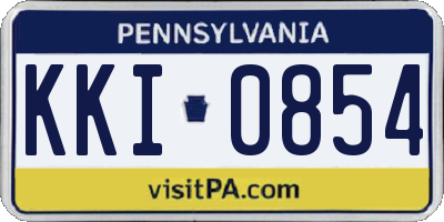 PA license plate KKI0854
