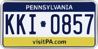 PA license plate KKI0857