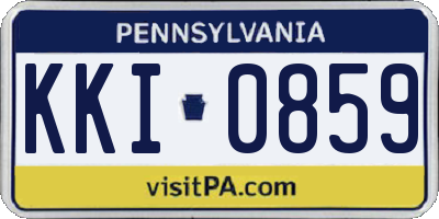 PA license plate KKI0859