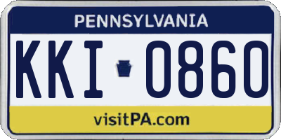 PA license plate KKI0860