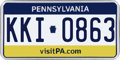 PA license plate KKI0863