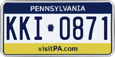 PA license plate KKI0871