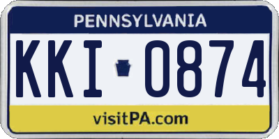 PA license plate KKI0874