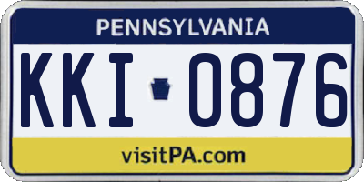 PA license plate KKI0876
