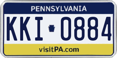 PA license plate KKI0884