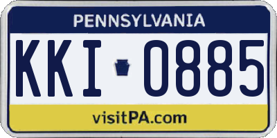 PA license plate KKI0885