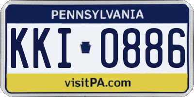 PA license plate KKI0886