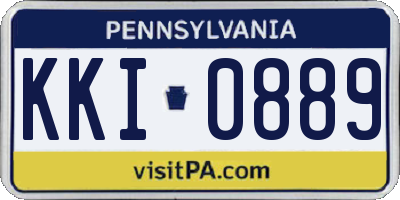 PA license plate KKI0889
