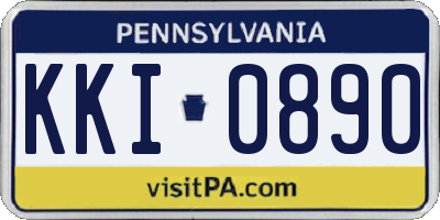 PA license plate KKI0890