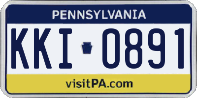 PA license plate KKI0891