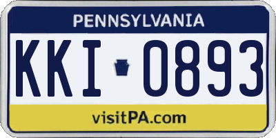 PA license plate KKI0893