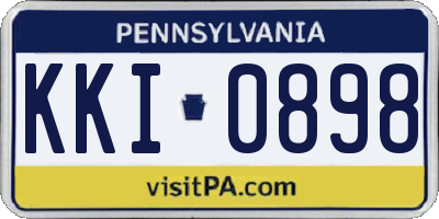 PA license plate KKI0898