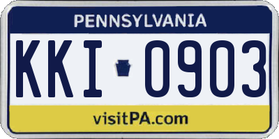 PA license plate KKI0903