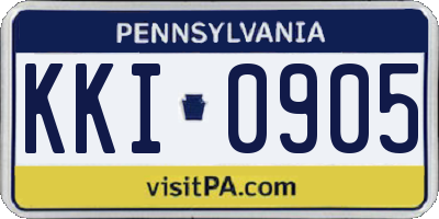 PA license plate KKI0905