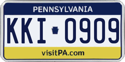 PA license plate KKI0909