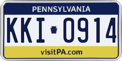 PA license plate KKI0914